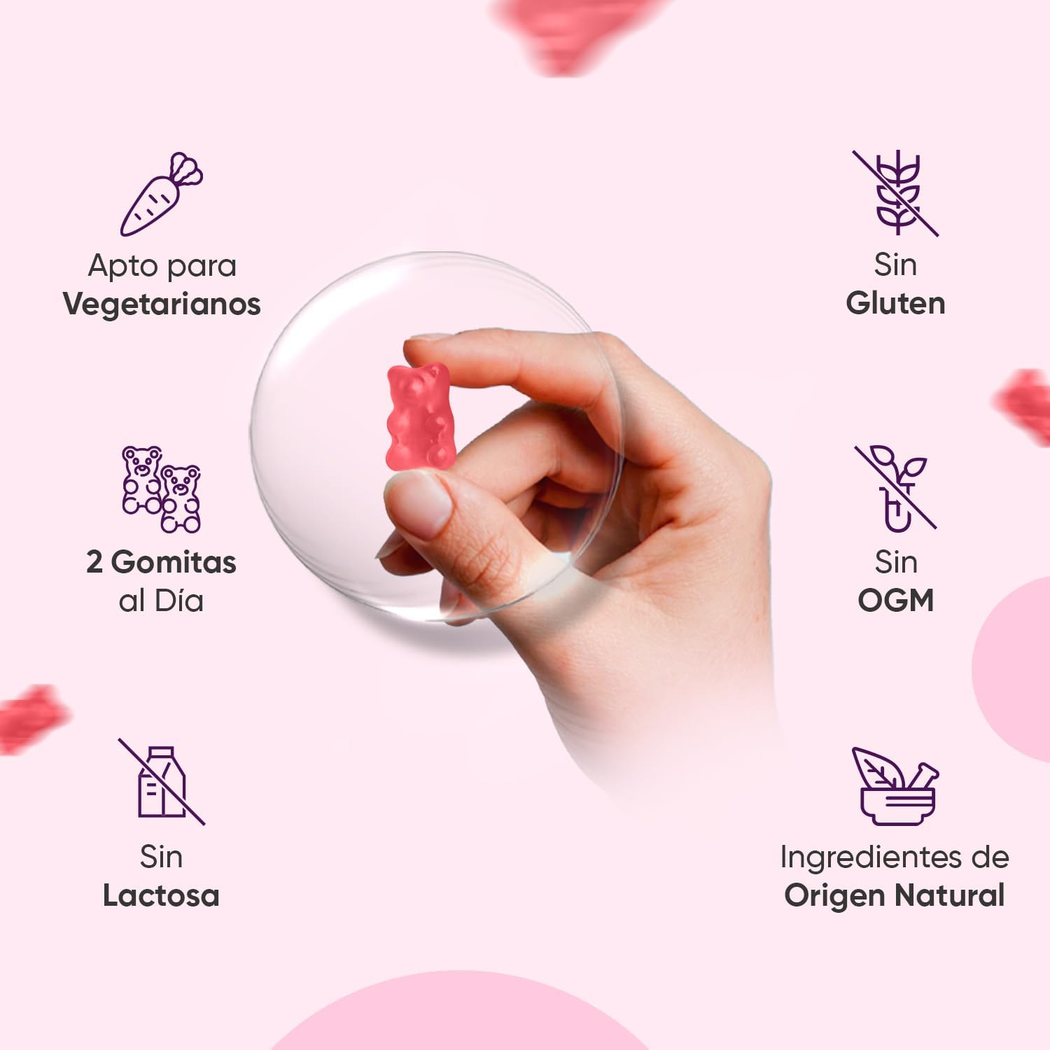 Gominolas multivitaminas e minerais 120 gomas sabor morango, com 13 vitaminas e minerais essenciais, como vitamina D3, A, C, B6, B12, E, biotina, zinco e ácido fólico, e mais para 2 meses