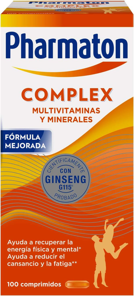 Pharmaton Complex - Multivitamínico con Ginseng G115-100 Comprimidos - Energía Física y Mental - Vitaminas para el cansancio