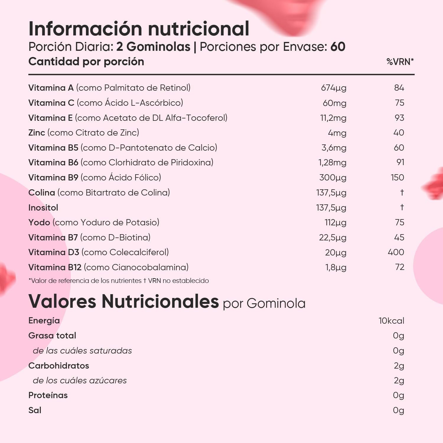 Gominolas multivitaminas e minerais 120 gomas sabor morango, com 13 vitaminas e minerais essenciais, como vitamina D3, A, C, B6, B12, E, biotina, zinco e ácido fólico, e mais para 2 meses