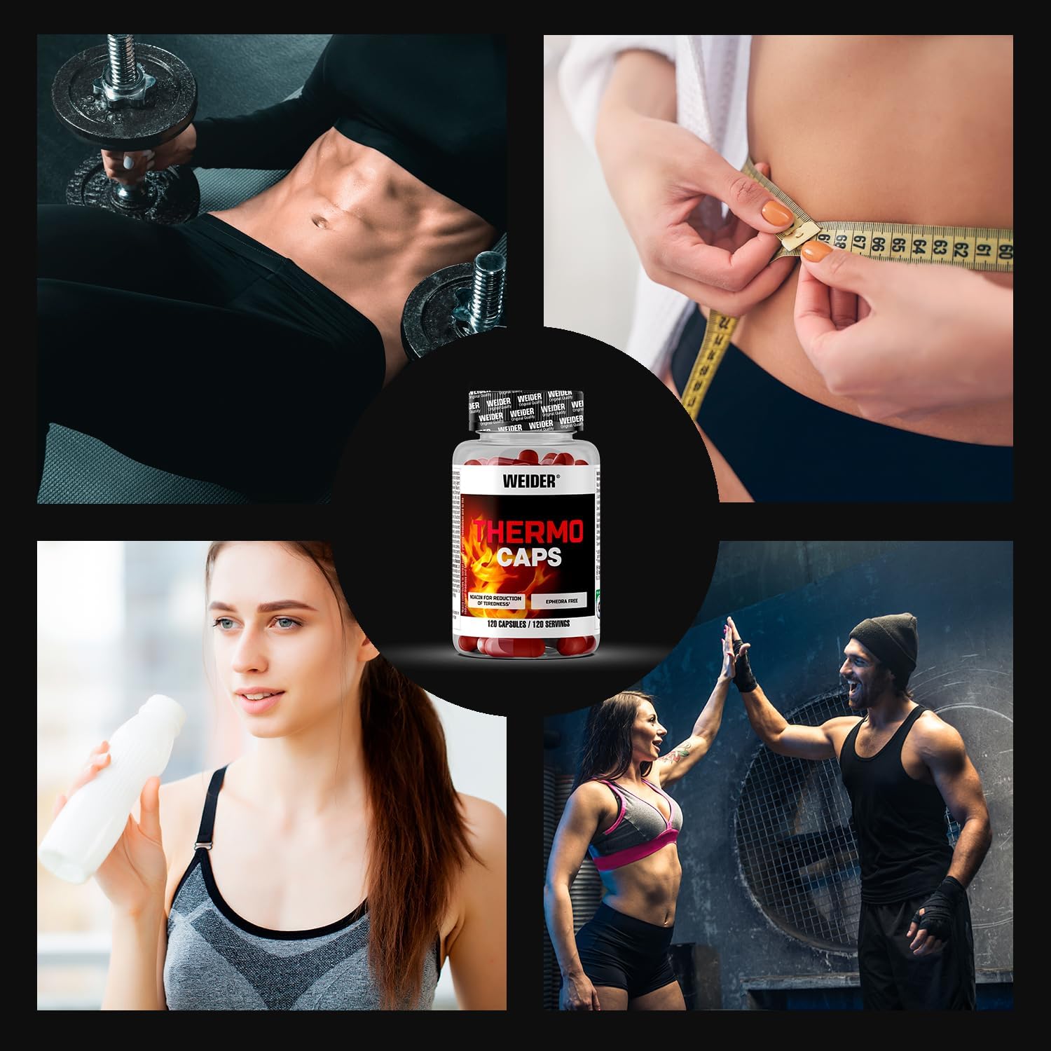 Weider Thermo Caps diminui o apetite, poderosa fórmula térmica com cafeína; enriquecido com crómio, açafrão, L-carnitina e 120 cápsulas